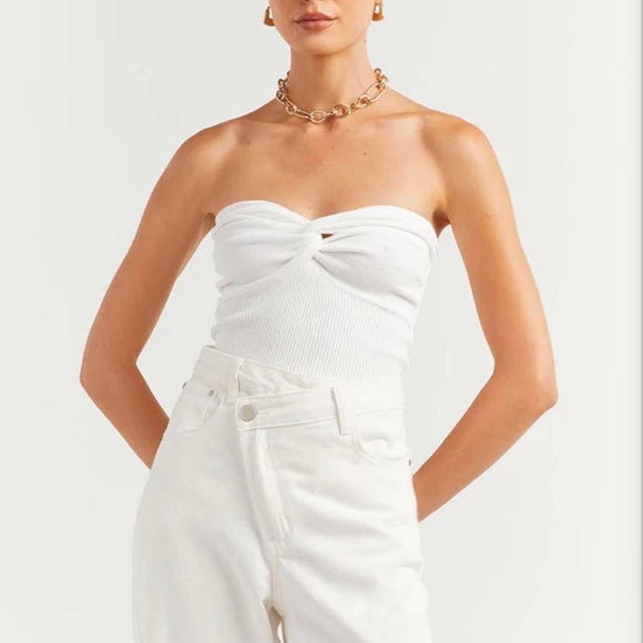 DISSH Anika Twisted Knit Top White Size US 10 NEW - Picture 7 of 7